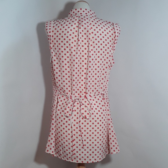 XXI cream short sleeve blouse with red polka dots - Picture 4 of 7